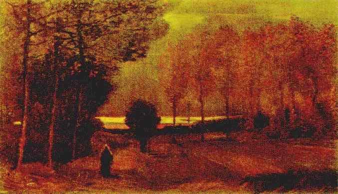 Vincent van Gogh Autumn landscape at dusk